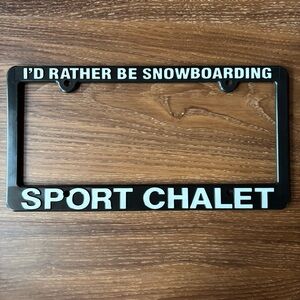 Snowboarding Sport Chalet License Plate Frame